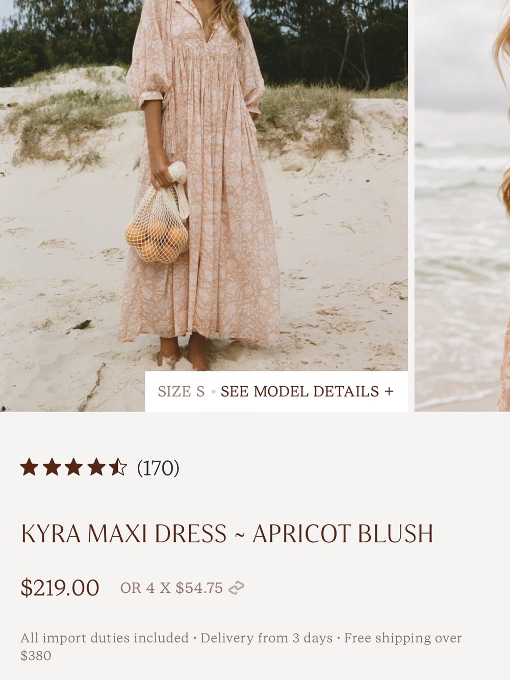 Daughters of India Apricot Blush Maxi Dress